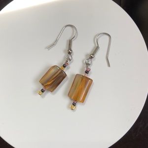 Hand Made Earrings. Brown/green